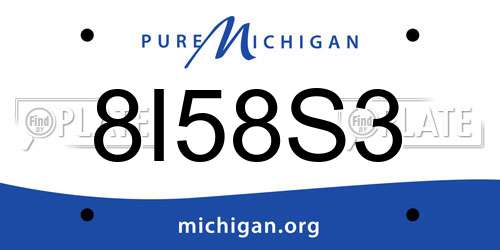 8I58S3 Michigan License Plate