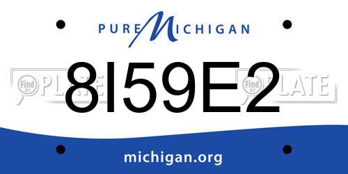 8I59E2 Michigan License Plate