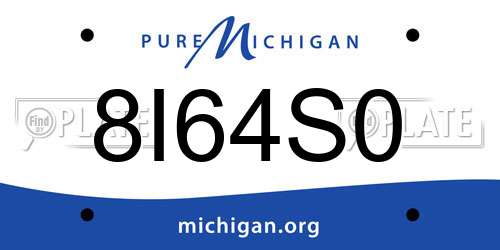 8I64S0 Michigan License Plate