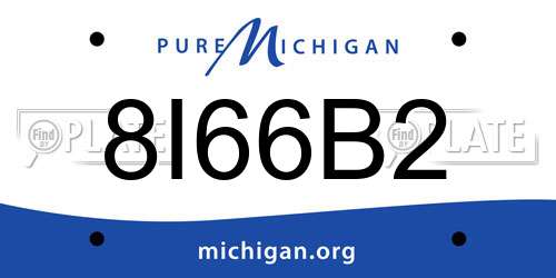 8I66B2 Michigan License Plate
