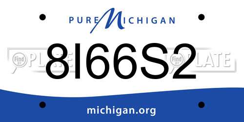 8I66S2 Michigan License Plate