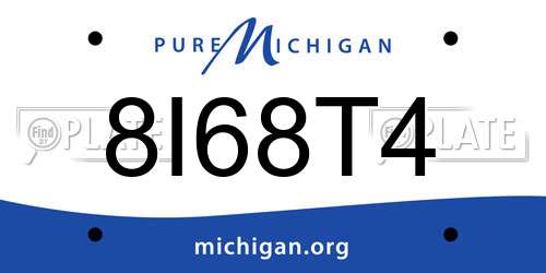 8I68T4 Michigan License Plate