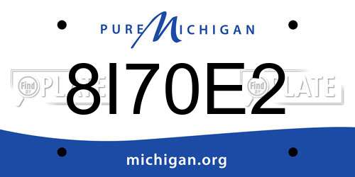 8I70E2 Michigan License Plate