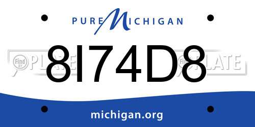 8I74D8 Michigan License Plate