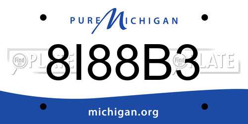 8I88B3 Michigan License Plate