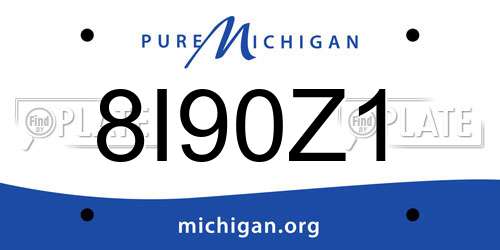 8I90Z1 Michigan License Plate