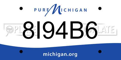 8I94B6 Michigan License Plate