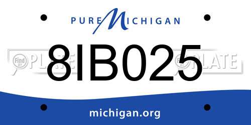 8IB025 Michigan License Plate