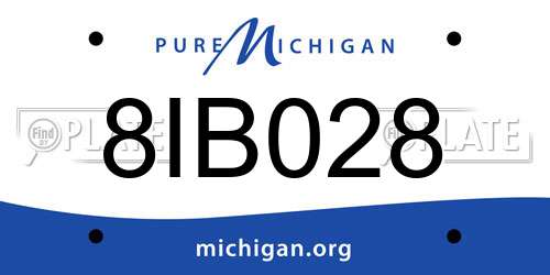 8IB028 Michigan License Plate