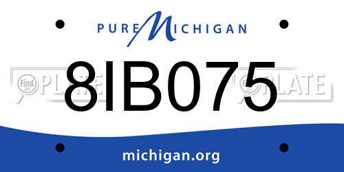 8IB075 Michigan License Plate