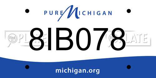 8IB078 Michigan License Plate