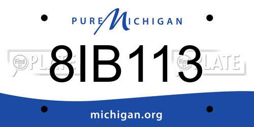 8IB113 Michigan License Plate