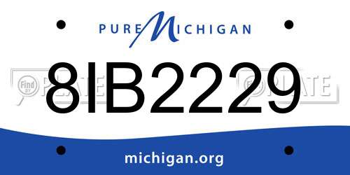 8IB2229 Michigan License Plate