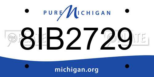 8IB2729 Michigan License Plate