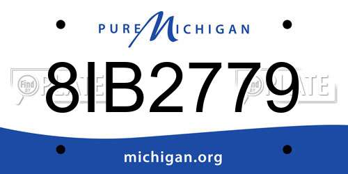 8IB2779 Michigan License Plate