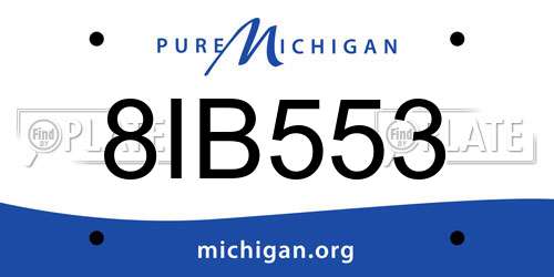 8IB553 Michigan License Plate