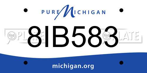 8IB583 Michigan License Plate