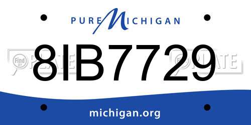 8IB7729 Michigan License Plate