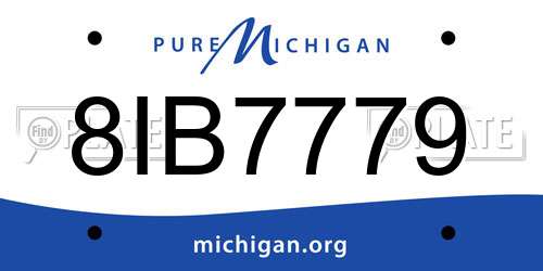 8IB7779 Michigan License Plate