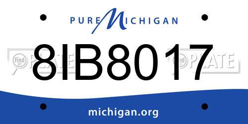8IB8017 Michigan License Plate