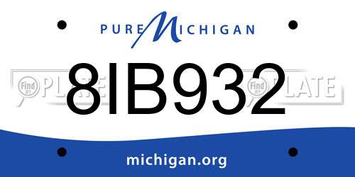 8IB932 Michigan License Plate