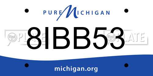 8IBB53 Michigan License Plate