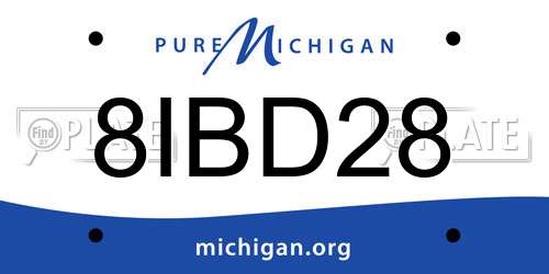 8IBD28 Michigan License Plate