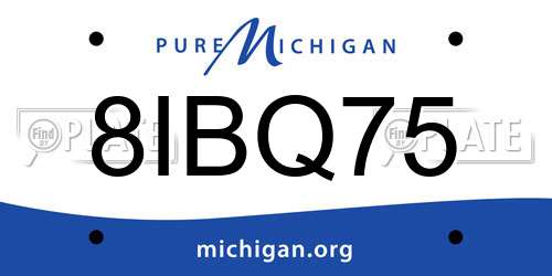 8IBQ75 Michigan License Plate