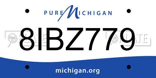 8IBZ779 Michigan License Plate