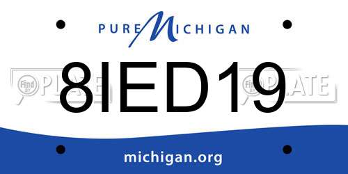 8IED19 Michigan License Plate