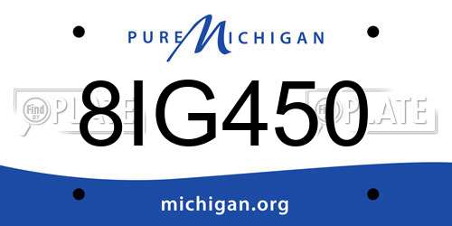 8IG450 Michigan License Plate