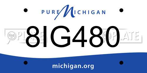 8IG480 Michigan License Plate