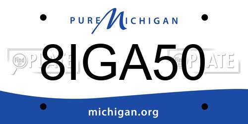 8IGA50 Michigan License Plate