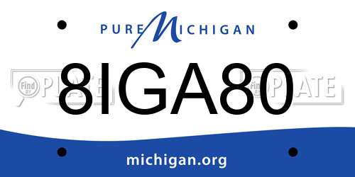 8IGA80 Michigan License Plate
