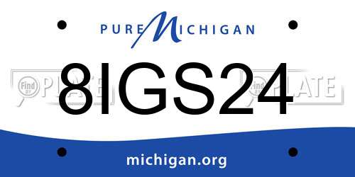 8IGS24 Michigan License Plate