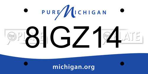 8IGZ14 Michigan License Plate
