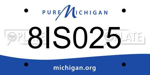 8IS025 Michigan License Plate