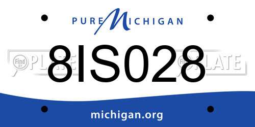 8IS028 Michigan License Plate
