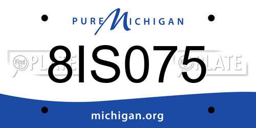 8IS075 Michigan License Plate