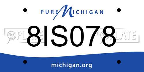 8IS078 Michigan License Plate