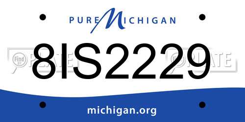 8IS2229 Michigan License Plate