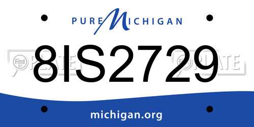 8IS2729 Michigan License Plate