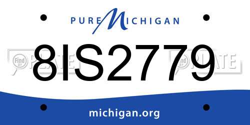 8IS2779 Michigan License Plate