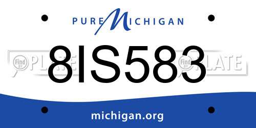 8IS583 Michigan License Plate
