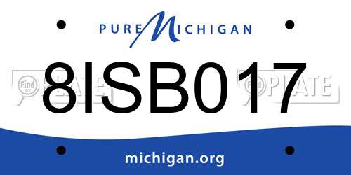 8ISB017 Michigan License Plate