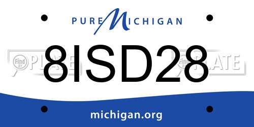 8ISD28 Michigan License Plate