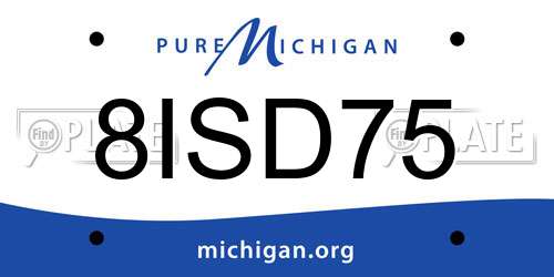 8ISD75 Michigan License Plate