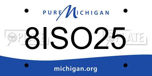 8ISO25 Michigan License Plate
