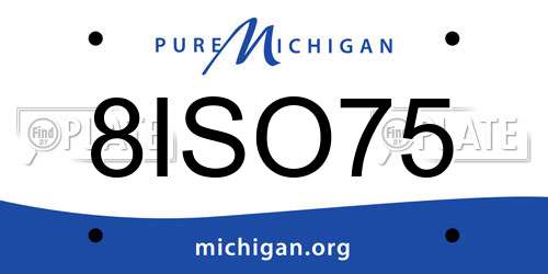 8ISO75 Michigan License Plate