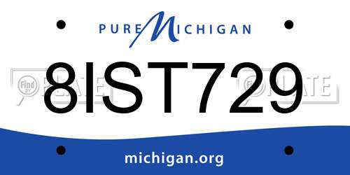 8IST729 Michigan License Plate